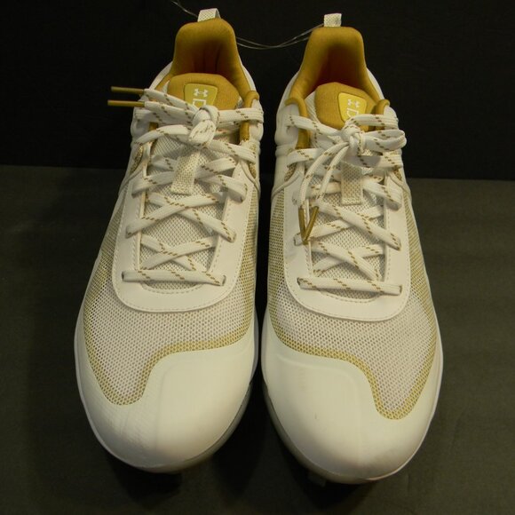 Under Armour Clyde MT 3024328-103 White Gold Women's Softball Metal Cleats 11.5 - Picture 8 of 9